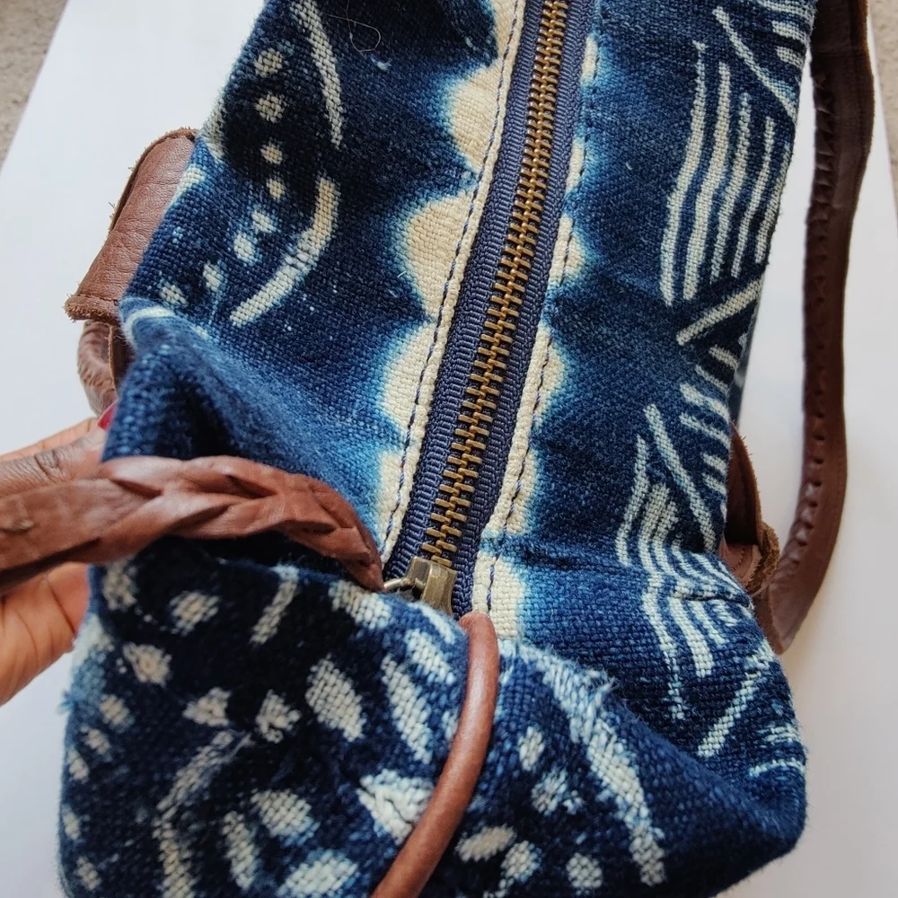 WILL INDIGO DENIM TOTE COGNAC